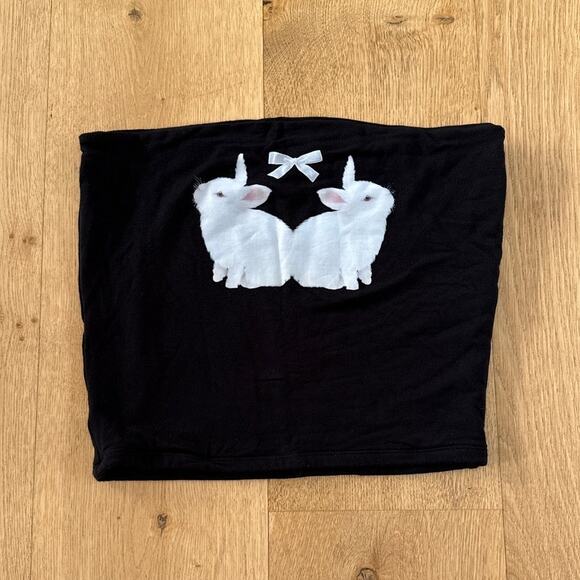 Omighty Bube Tube Top Bunny Size M Black White - Picture 1 of 4